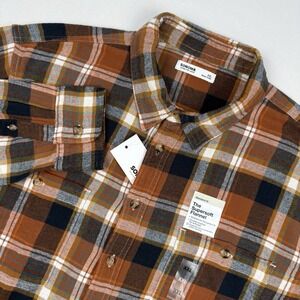 Sonoma Men's XXL Shirt Soft Flannel Button Up Brown Long Sleeves Pockets New NWT